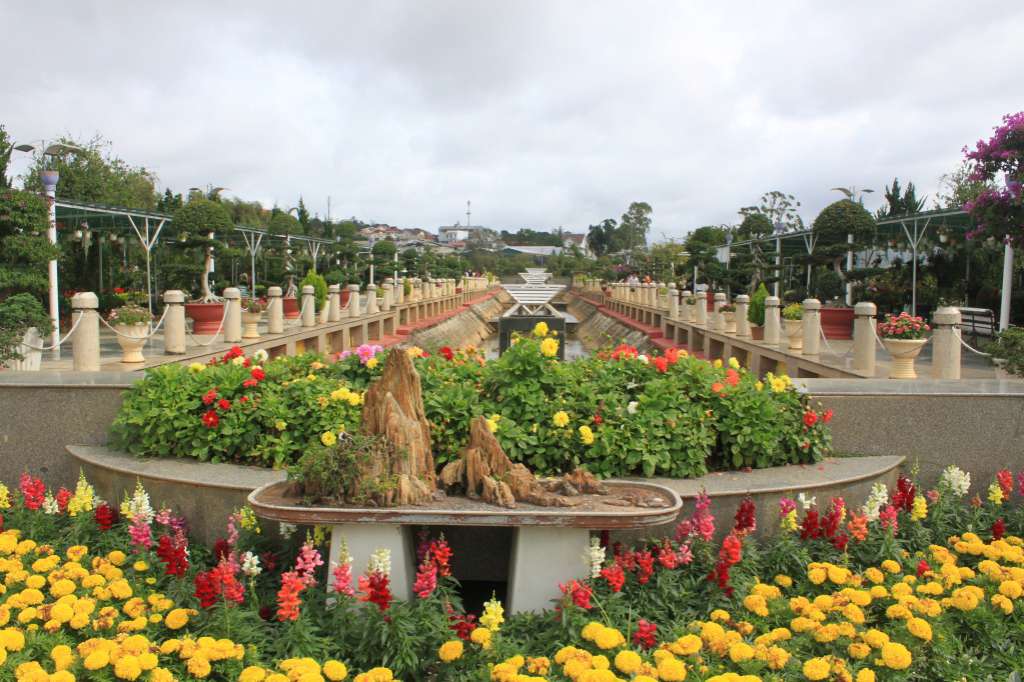 Con đường hoa tại Vườn hoa thành phố Đà Lạt. 